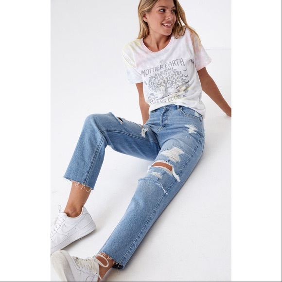 PacSun Denim - Pacsun High Rise Straight Distressed Button Jeans